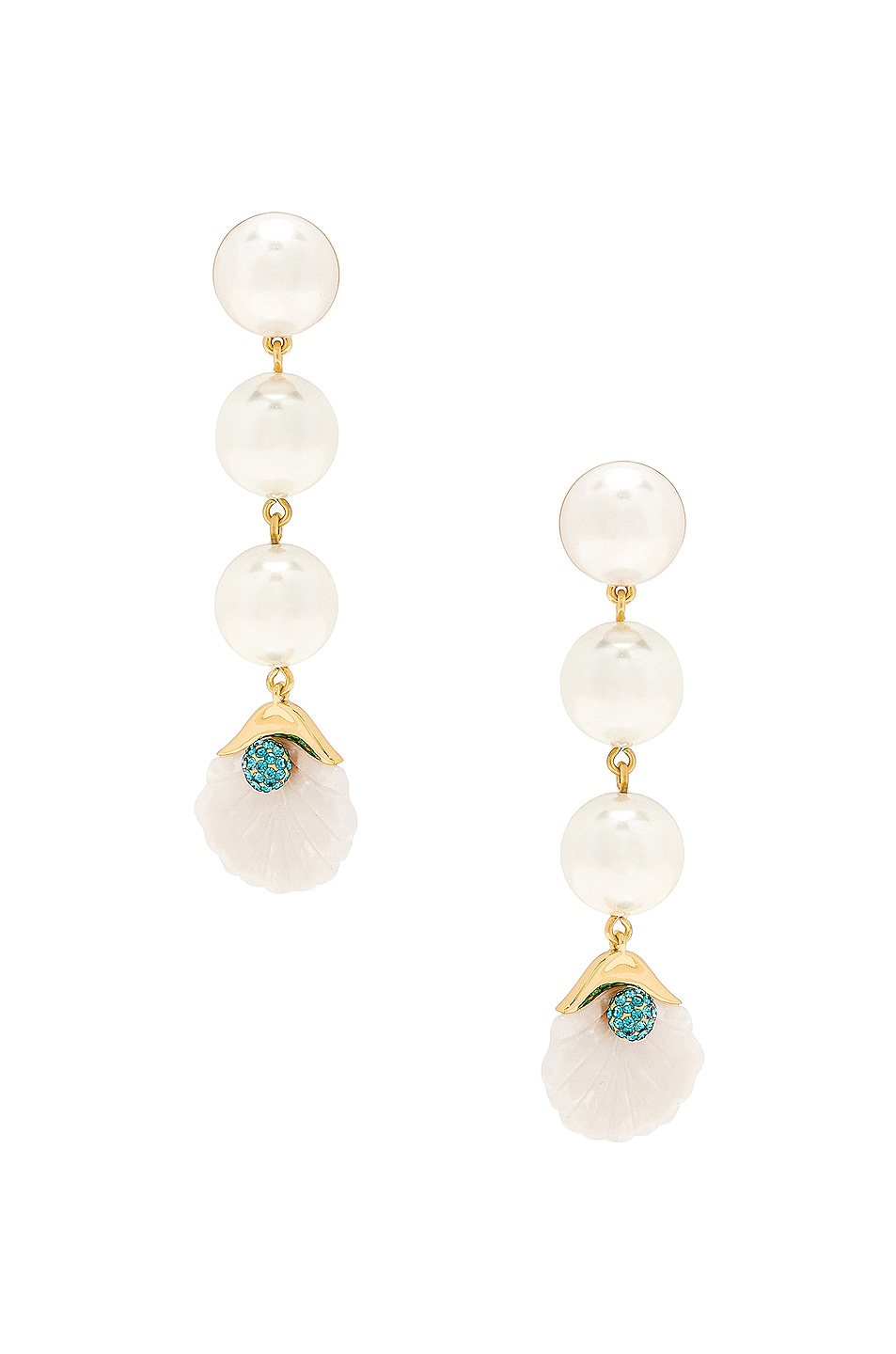 Image 1 of Lele Sadoughi Shellona Pearl Linear Earrings in Mother Of Pearl