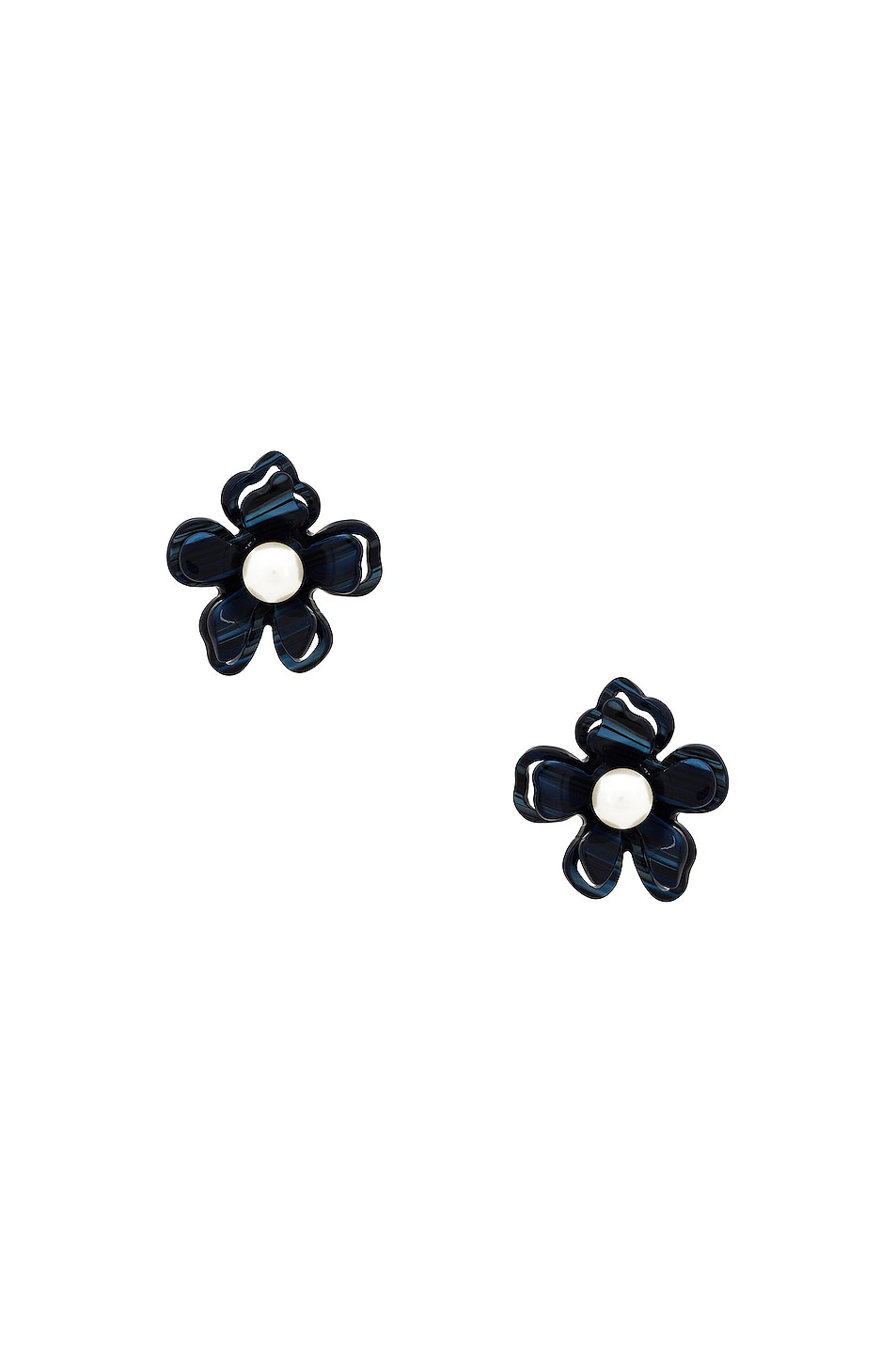 Image 1 of Lele Sadoughi Azalea Button Earrings in Tile Blue