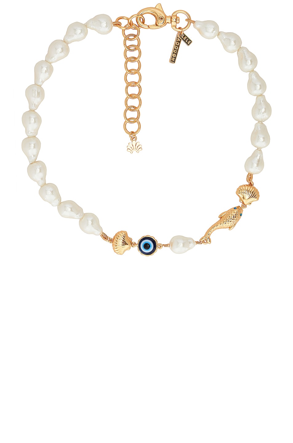 Image 1 of Lele Sadoughi La Mer Pearl Collar Necklace in Gold