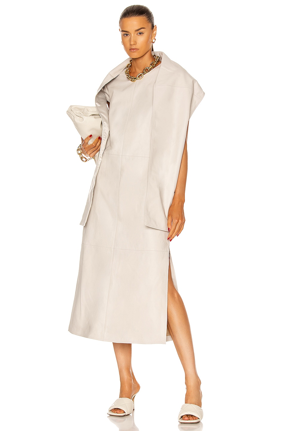 Image 1 of Loulou Studio Lebuan Leather Dress in Ivory