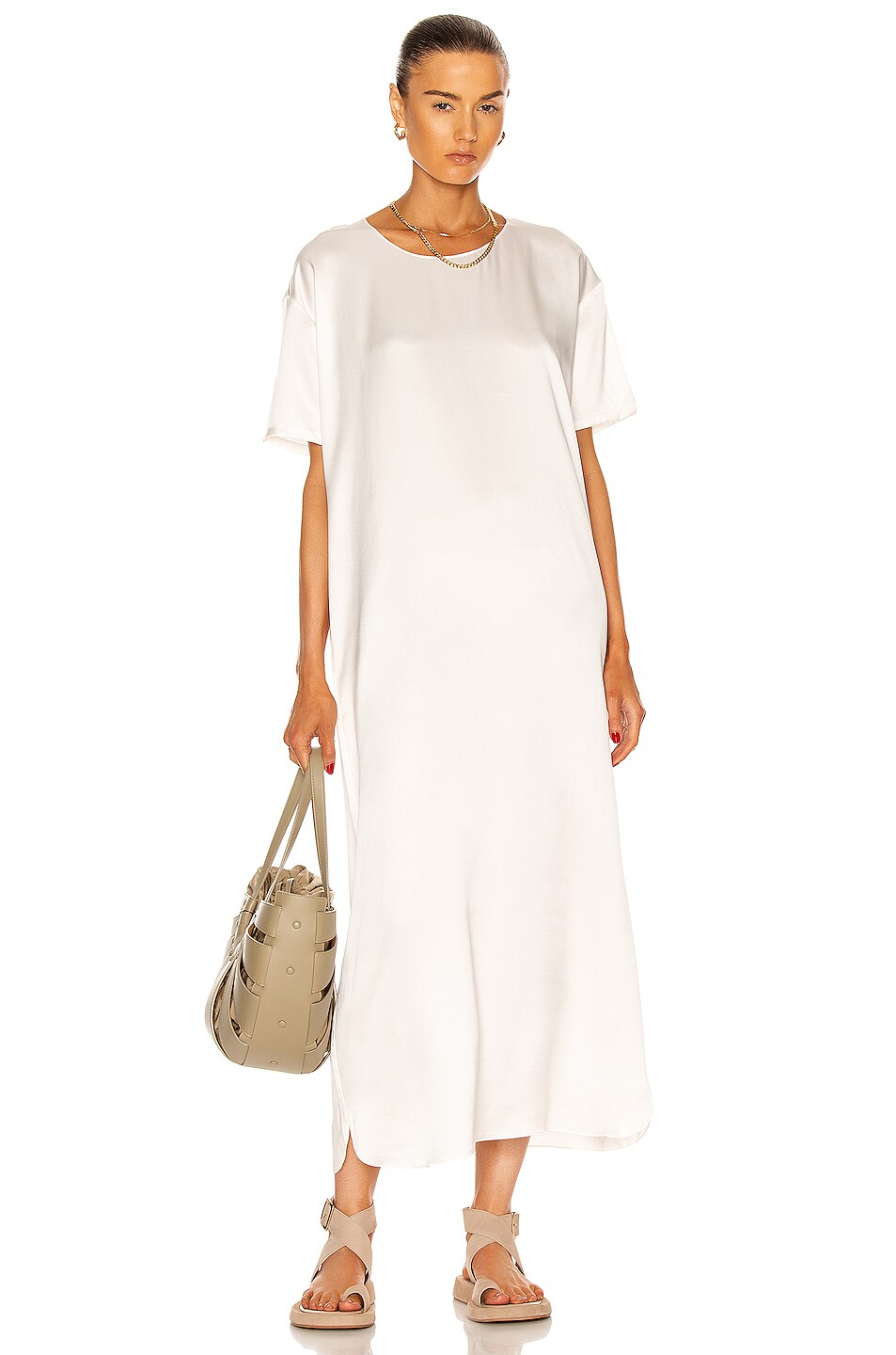 Image 1 of Loulou Studio Mamutik Silk Dress in Ivory