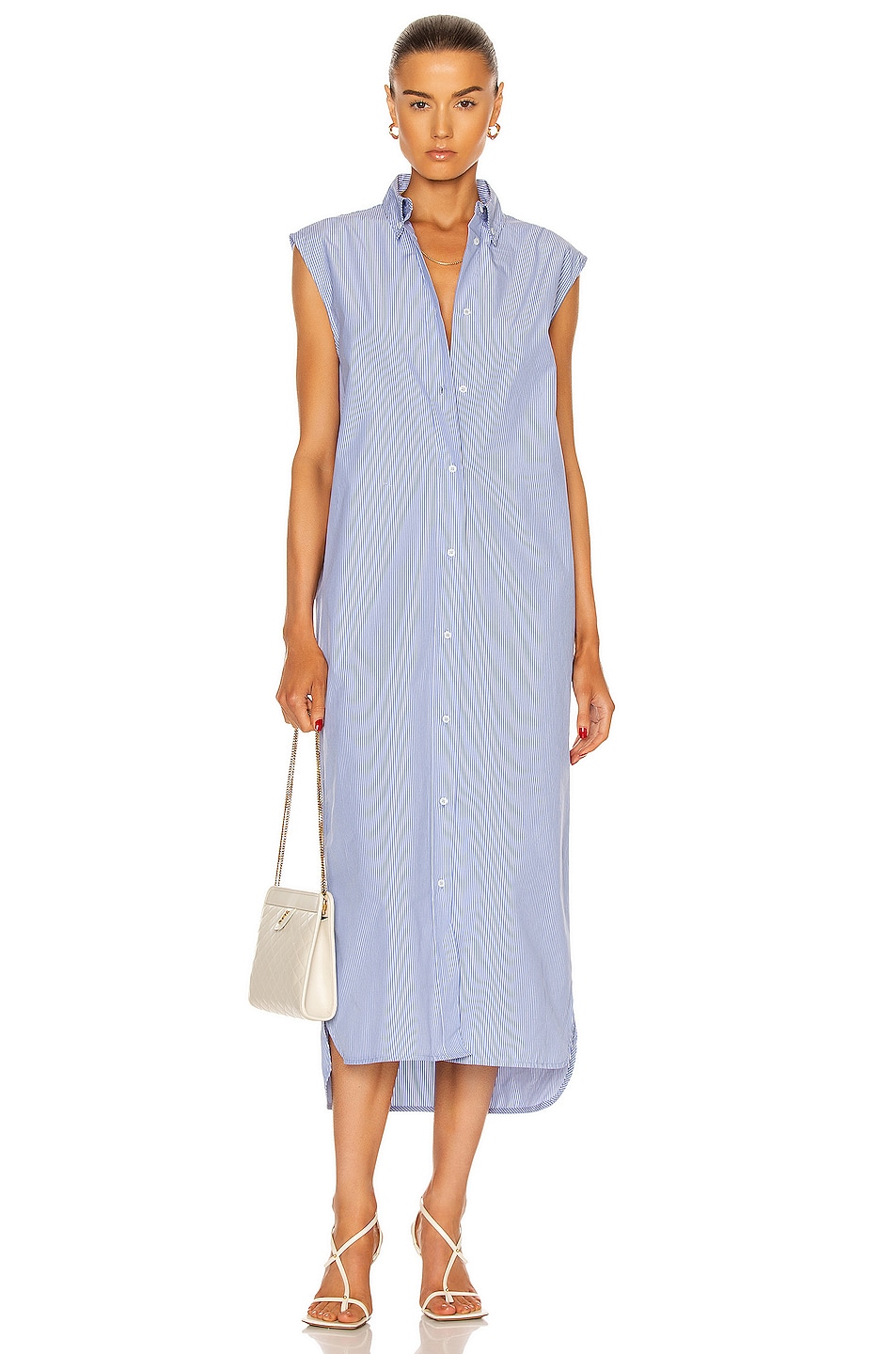 Image 1 of Loulou Studio Ukara Dress in Blue & White