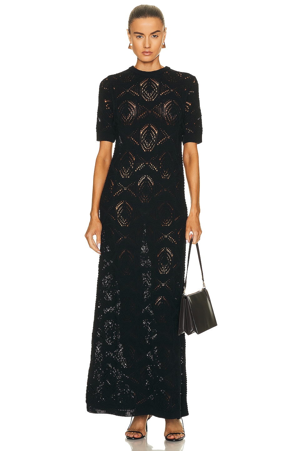 Image 1 of Loulou Studio Crochet Dress in Black