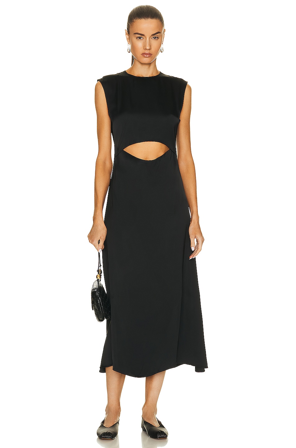 Image 1 of Loulou Studio Copan Cut Out Sleeveless Dress in Black