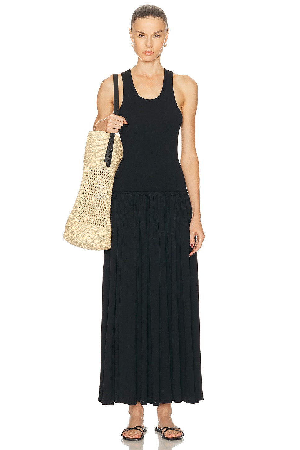 Image 1 of Loulou de Saison Jada Long Knit Dress in Black