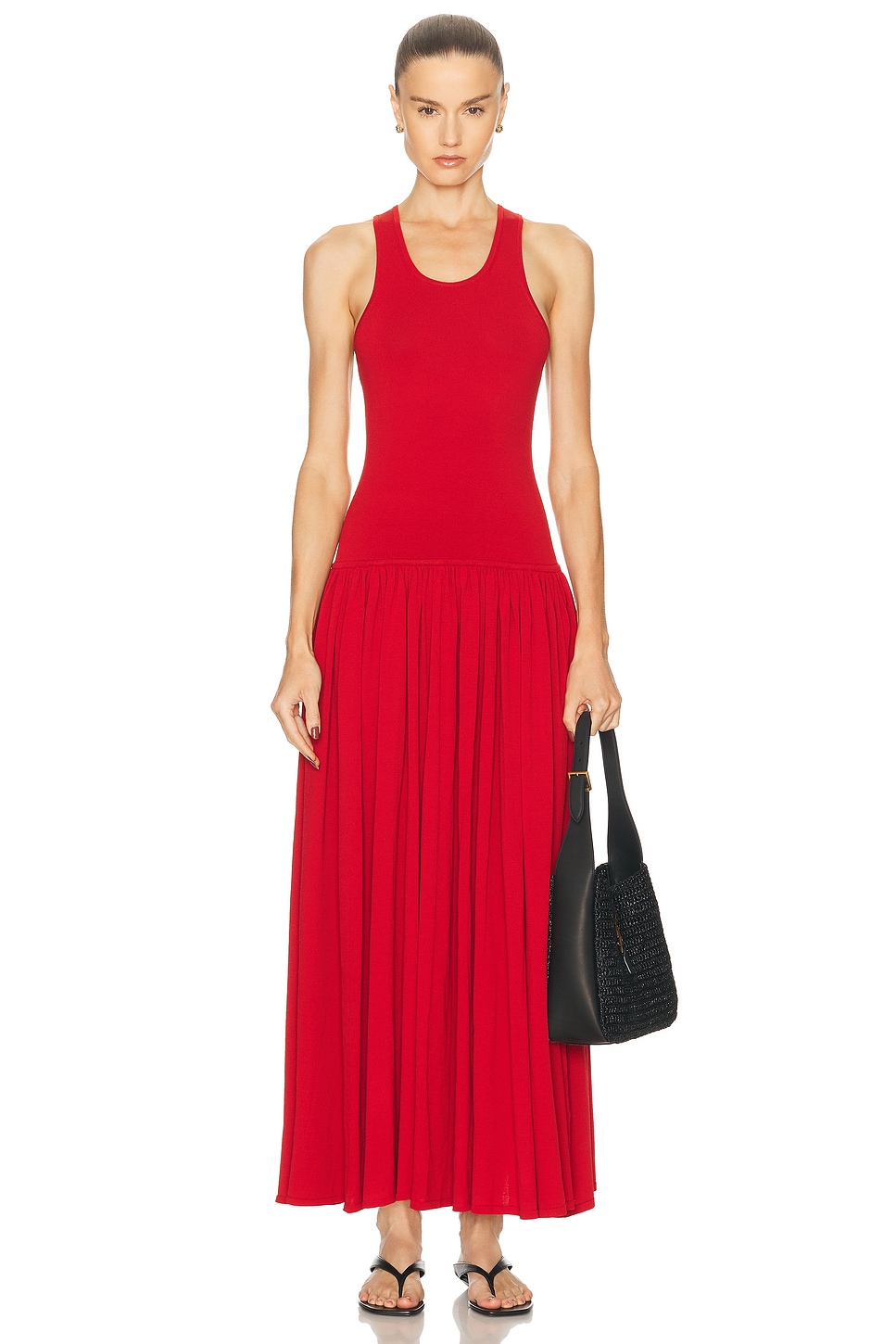Image 1 of Loulou de Saison Jada Long Knit Dress in Red