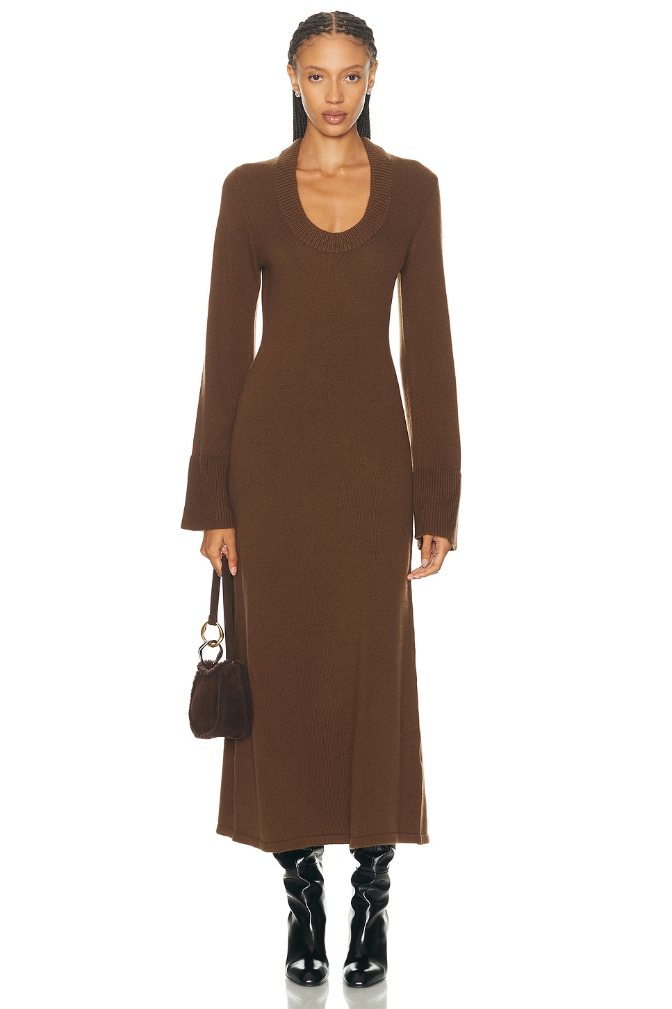 Image 1 of Loulou de Saison Ari Knit Maxi Dress in Brown