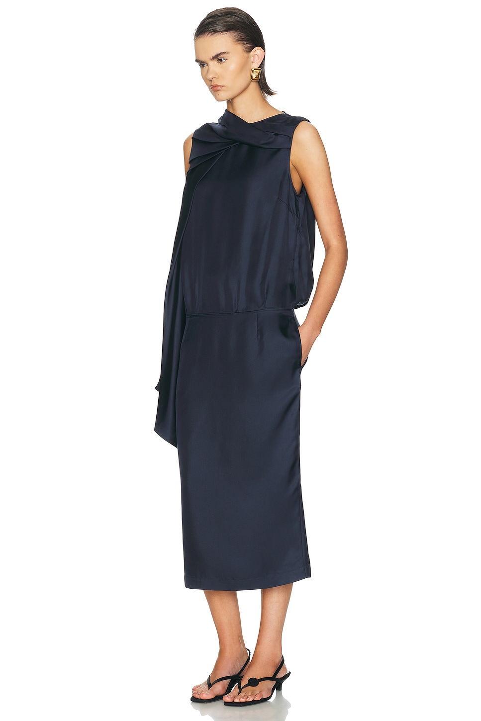 Izia Draped Cape Dress