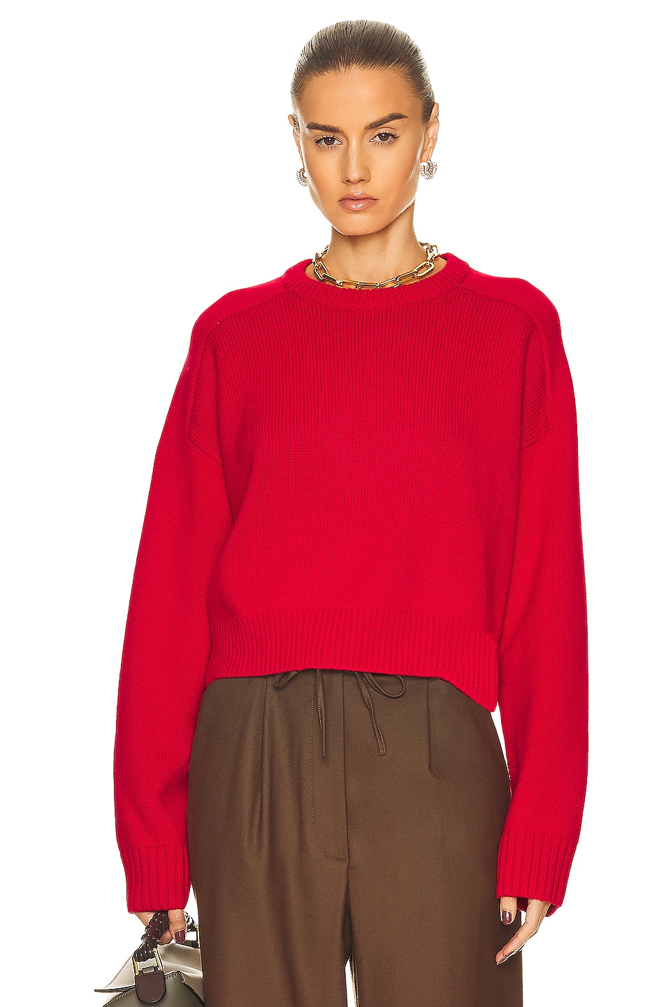 Image 1 of Loulou Studio Bruzzi Oversized Sweater in Red