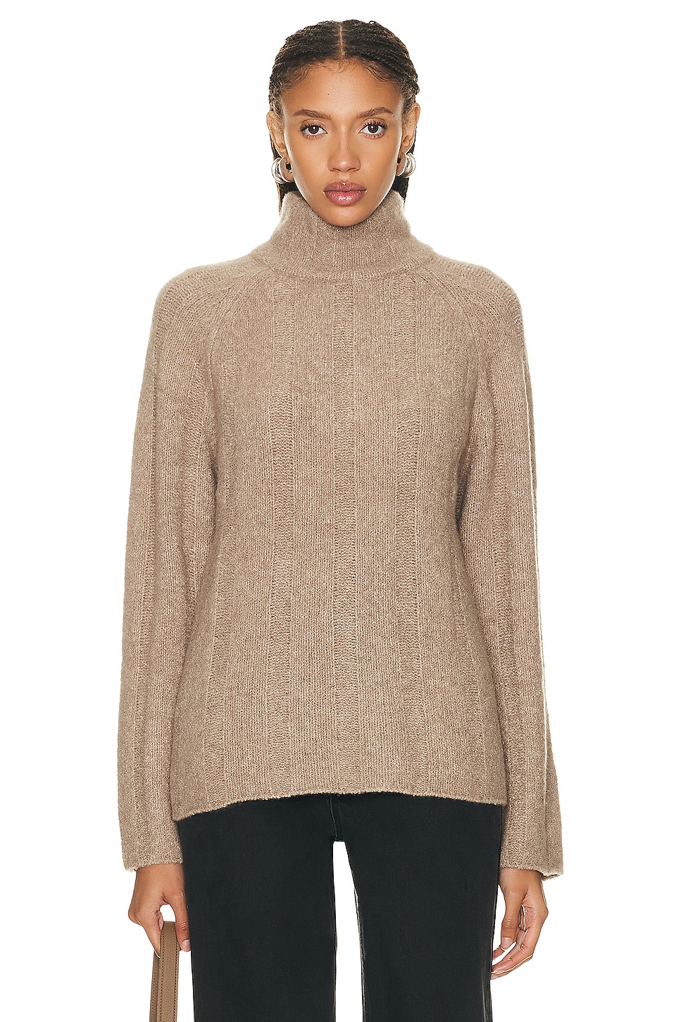 Image 1 of Loulou Studio Donna Turtleneck Sweater in Brown