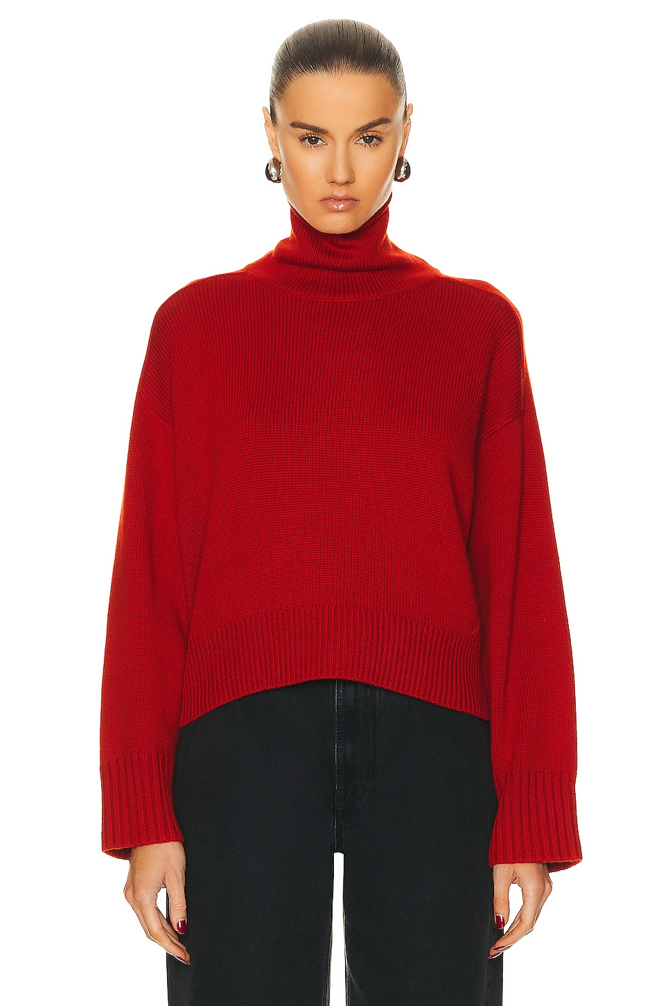 Image 1 of Loulou Studio Stintino Collar Sweater in Cherry
