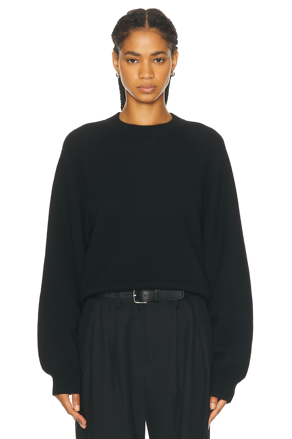 Image 1 of Loulou Studio Thais Cashmere Sweater in Black