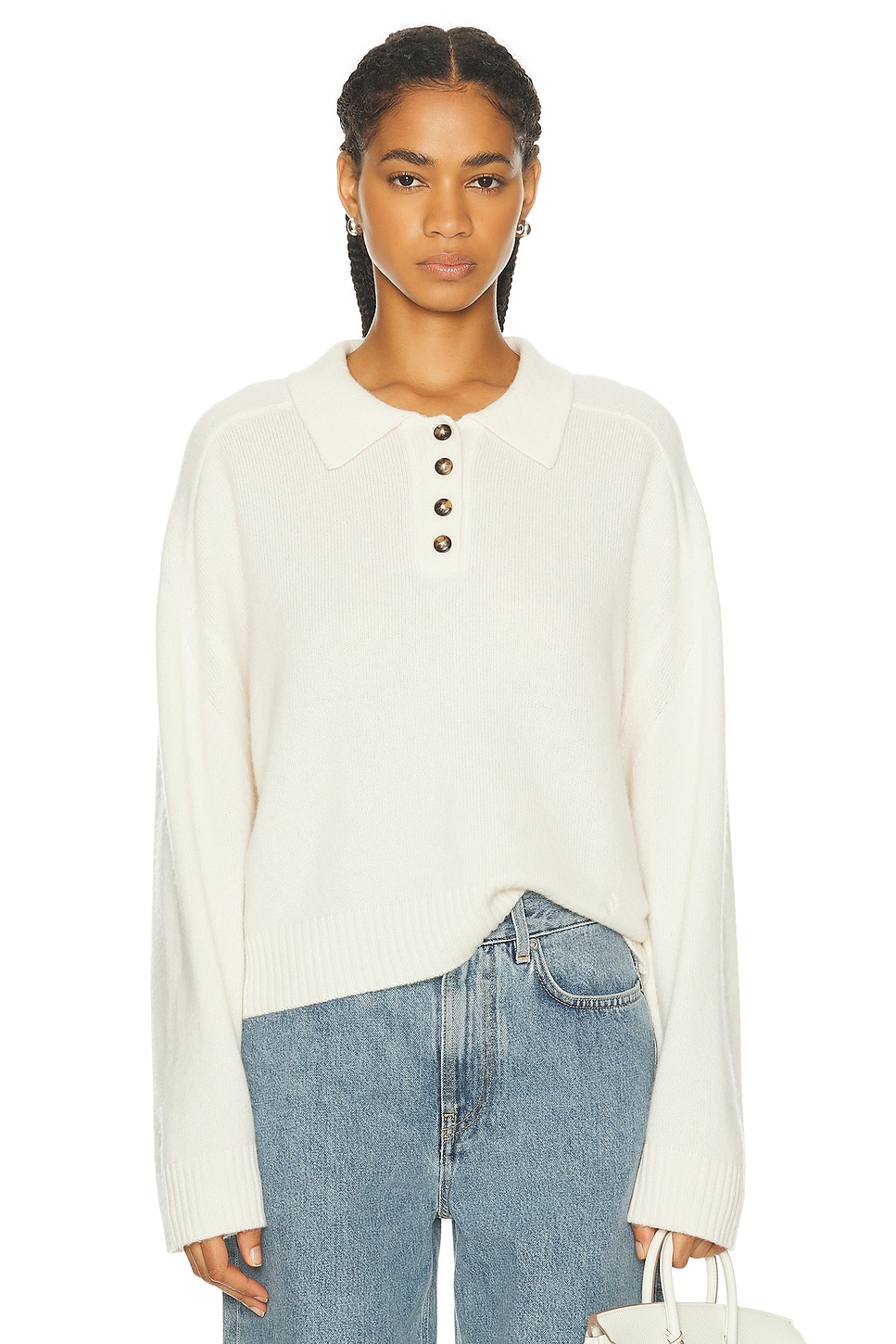 Image 1 of Loulou Studio Homere Cashmere Sweater in Ivory