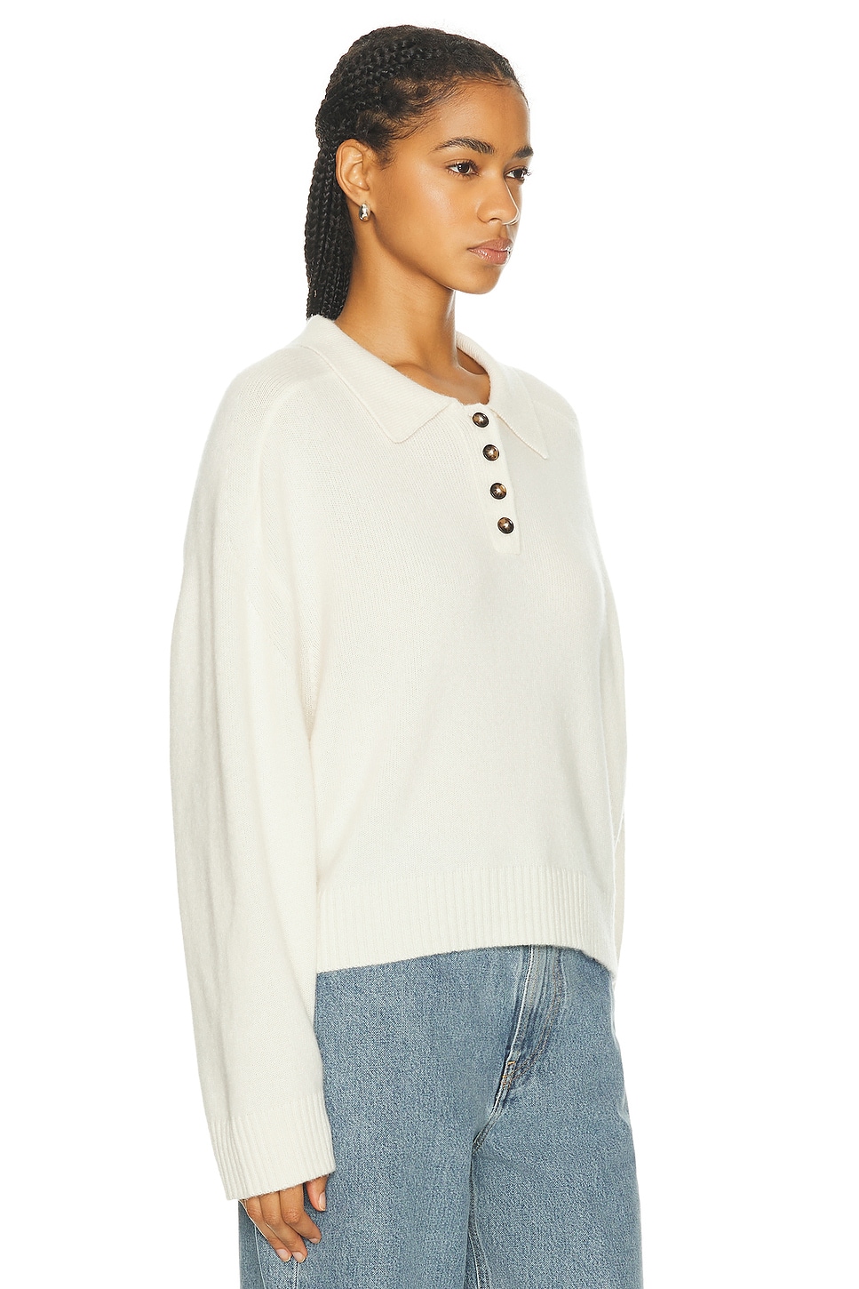 Shop Loulou Studio Homere Cashmere Sweater In Ivory