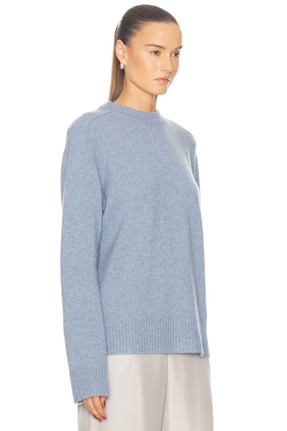 Shop Loulou Studio Baltra Cashmere Sweater In Blue Melange