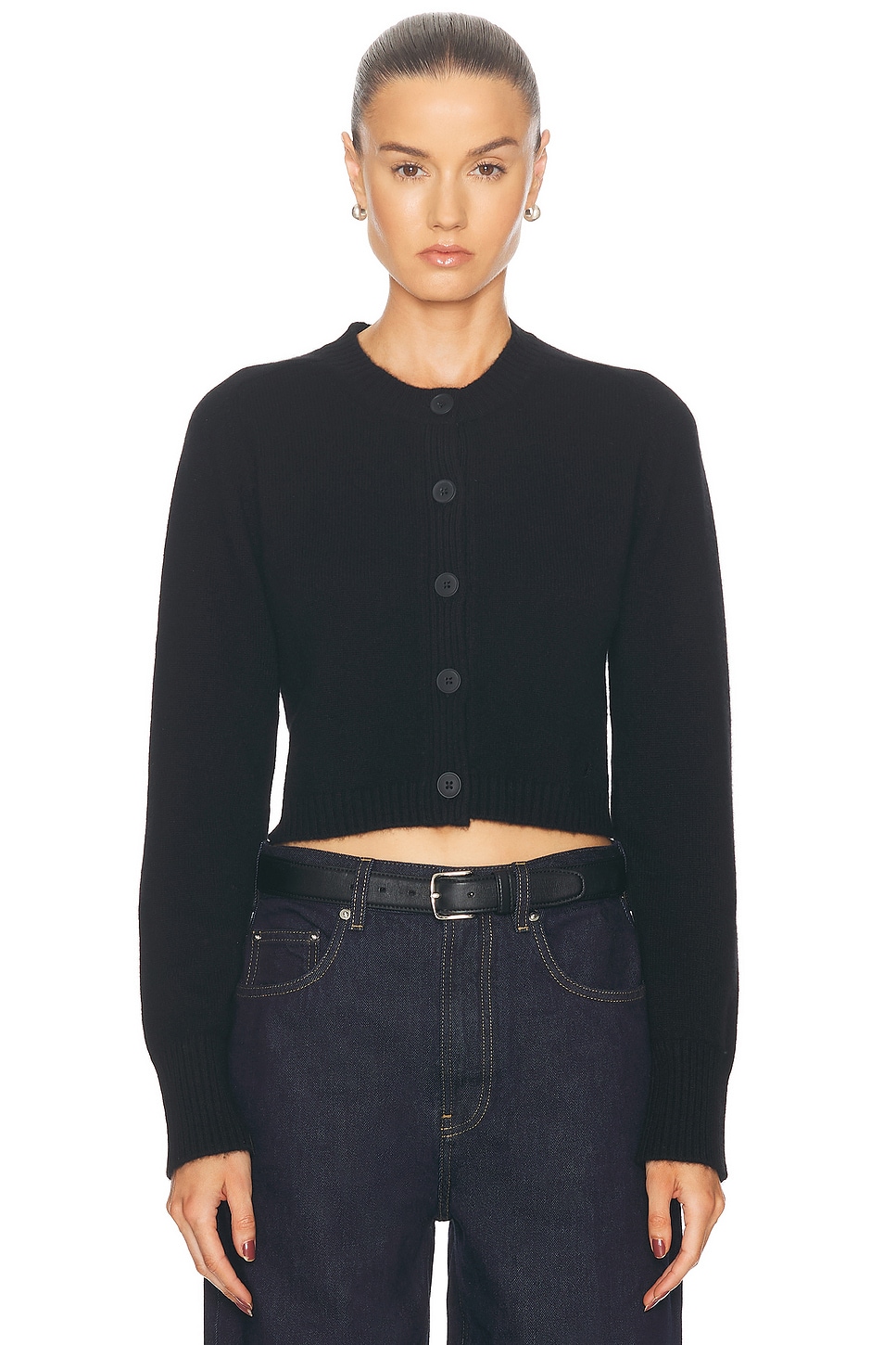 Image 1 of Loulou Studio Zephir Cashmere Cardigan in Black