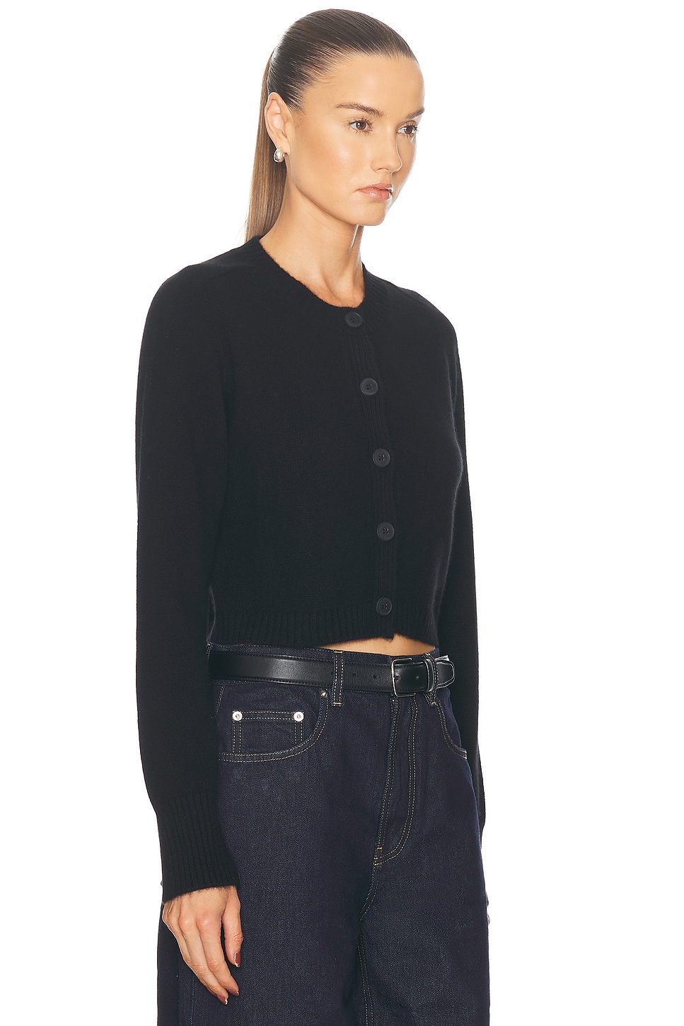 Shop Loulou Studio Zephir Cashmere Cardigan In Black