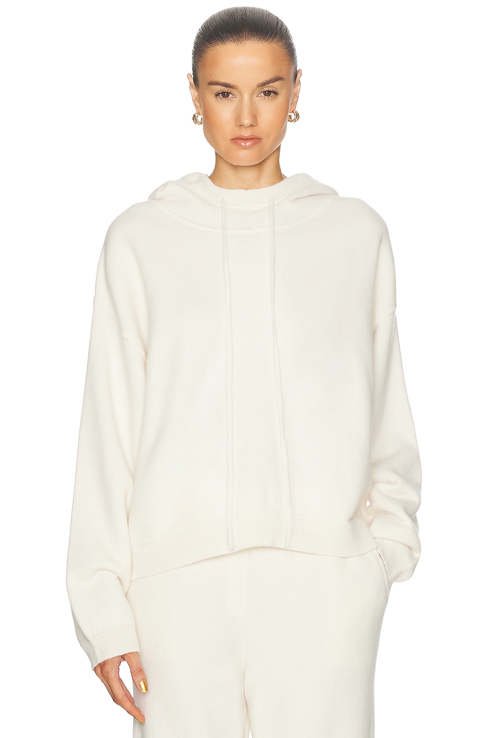 Image 1 of Loulou Studio Sarla Cashmere Hoodie in Ivory