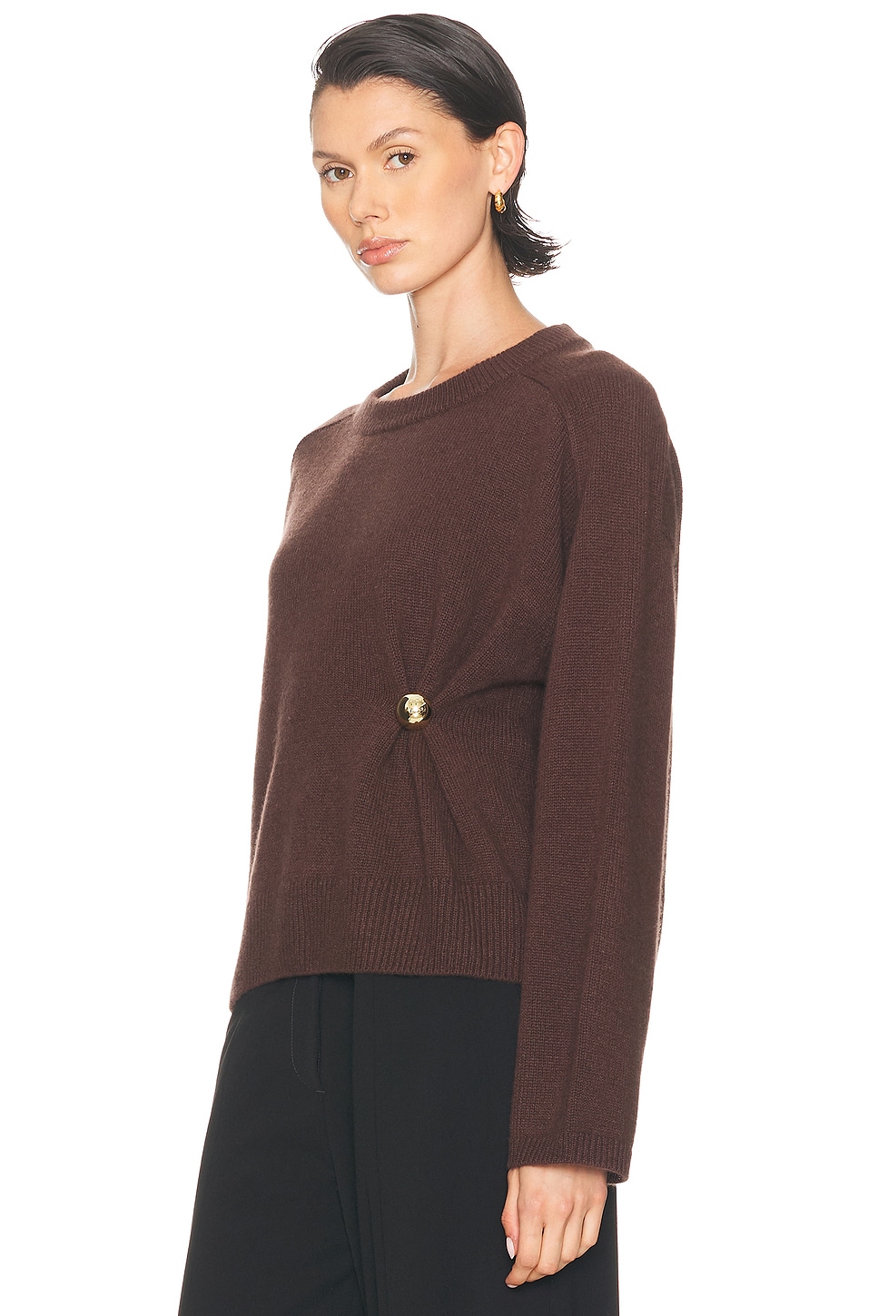 Loulou De Saison Brown Bruzzi Lds Boxy Cashmere Sweater In Brown