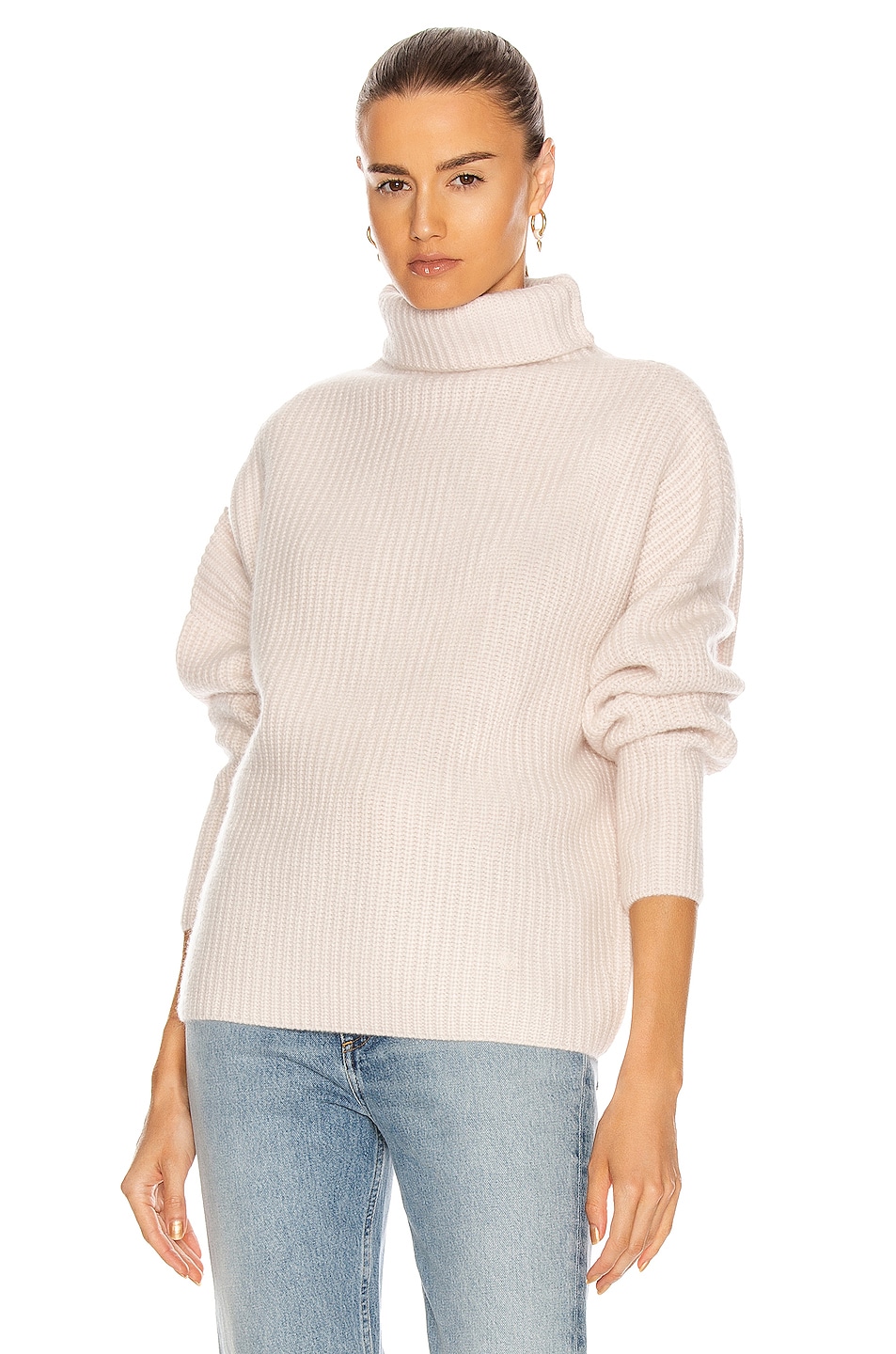 Image 1 of Loulou Studio Roscana Cashmere Sweater in Vanilla