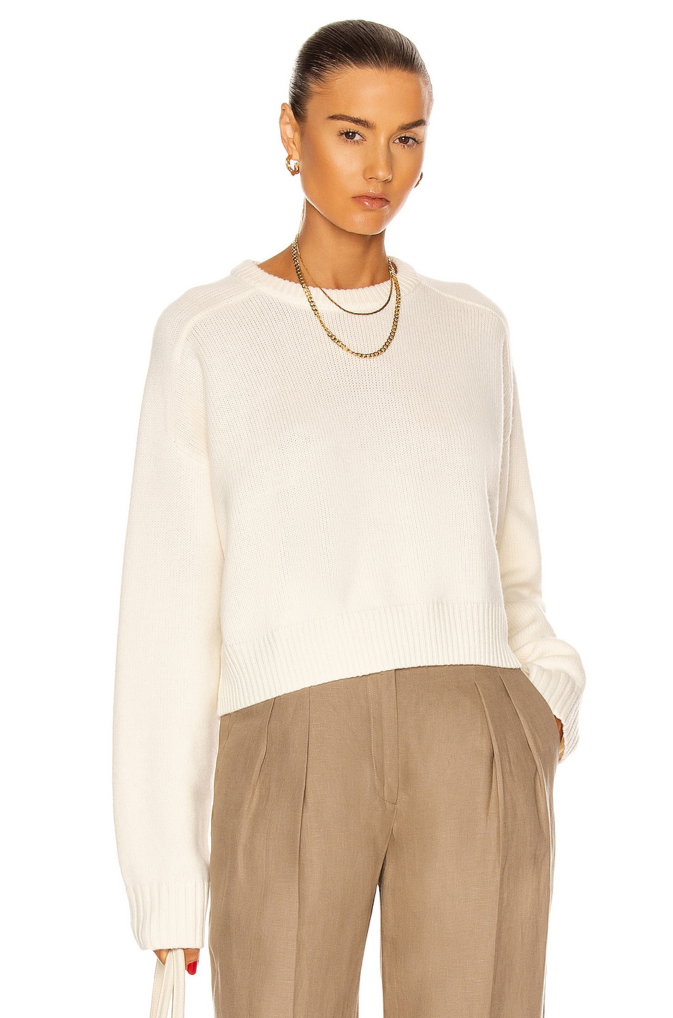 Image 1 of Loulou Studio Bruzzi Sweater in Ivory