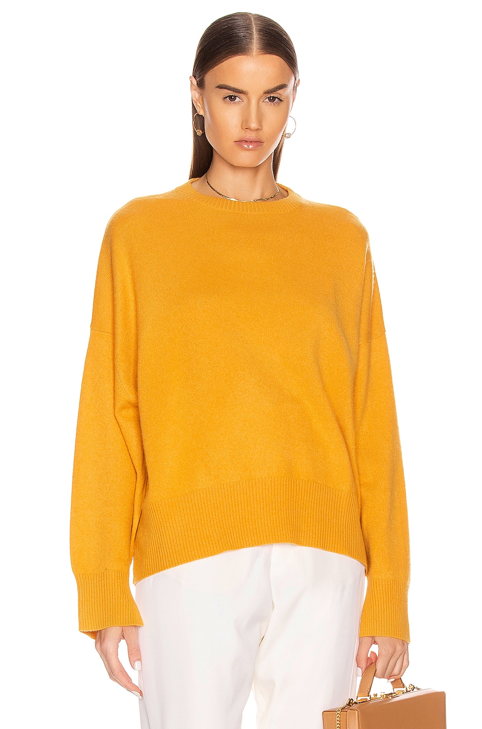 Image 1 of Loulou Studio Anaa Cashmere Pullover in Safran