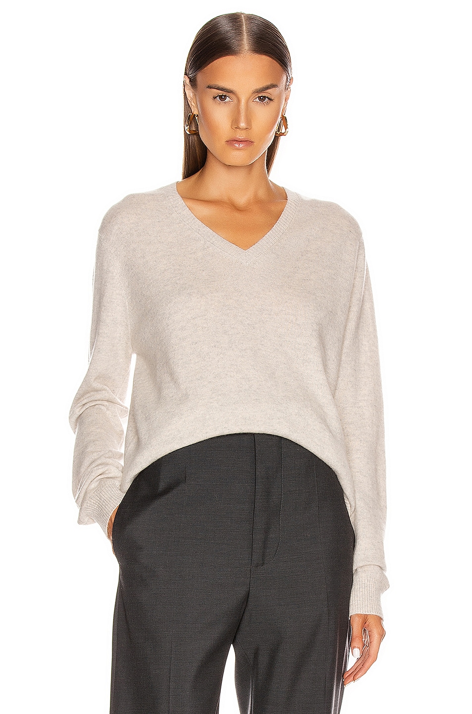 Image 1 of Loulou Studio Serafini Sweater in Light Grey