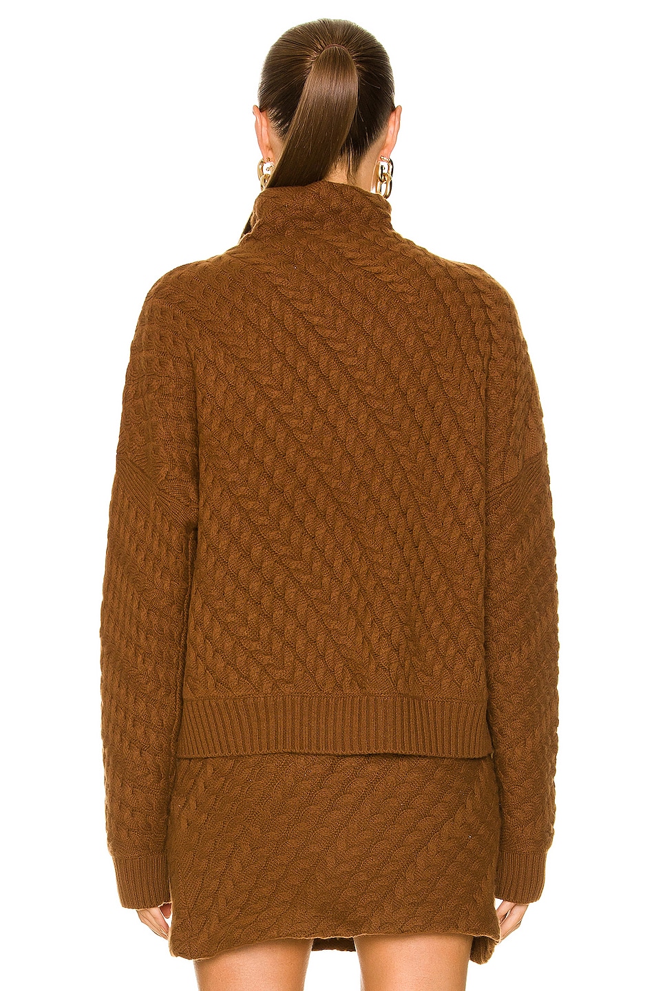 Loulou Studio Huso Cable Knit Sweater in Chocolate FWRD