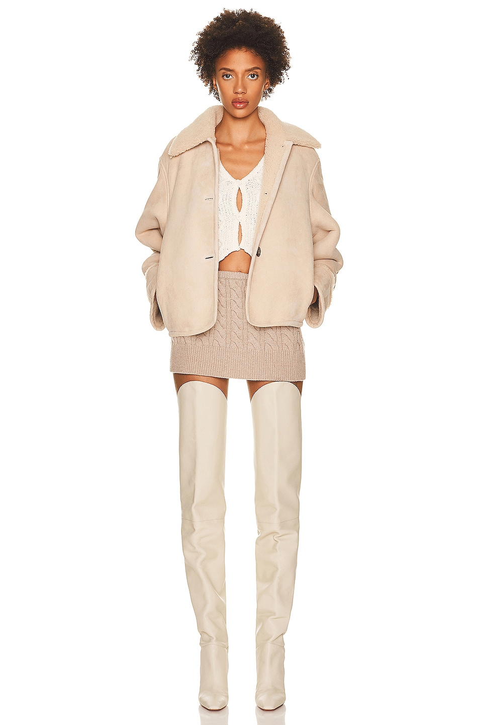 Loulou Studio Vika Shearling Jacket in Vanilla | FWRD