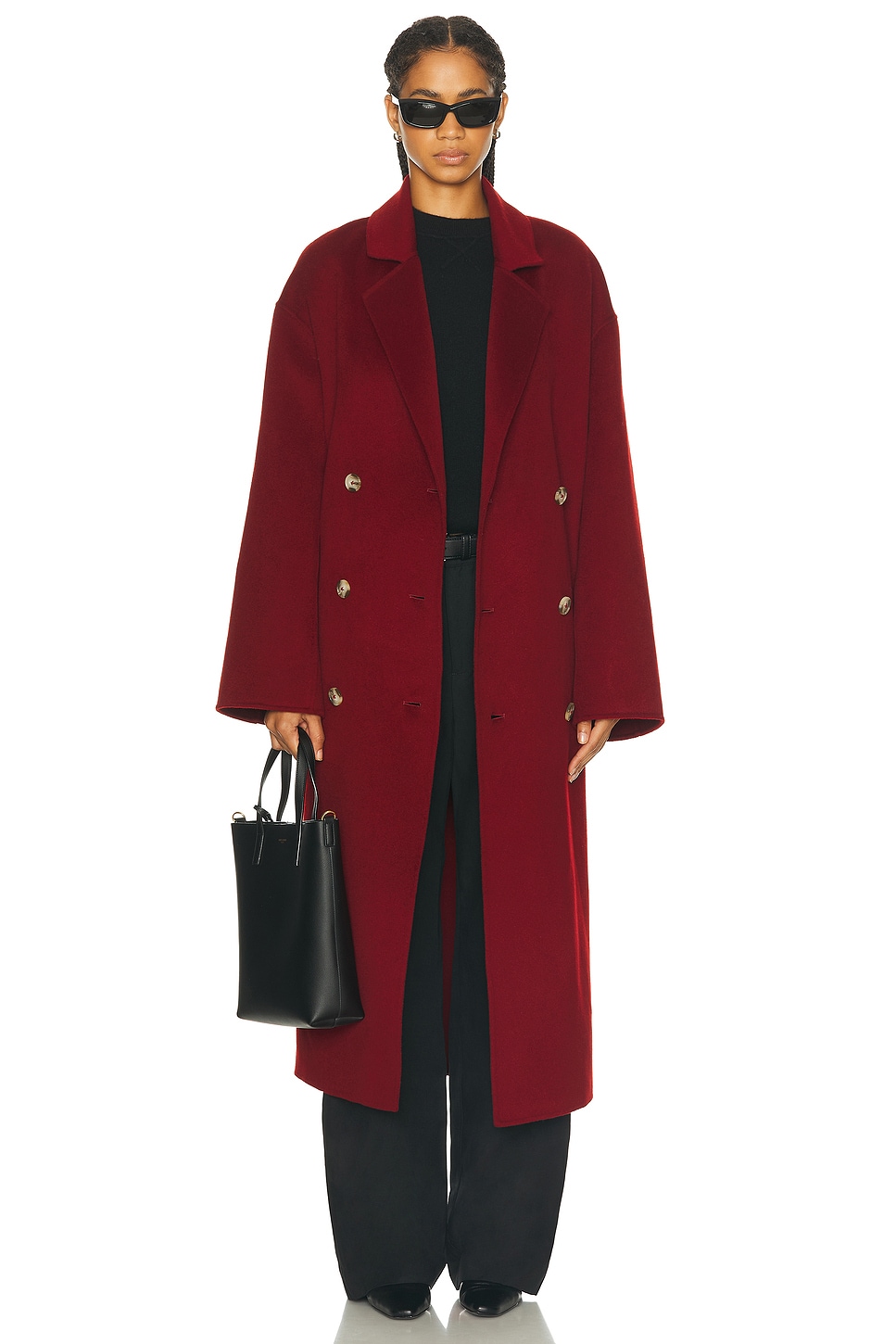 Image 1 of Loulou Studio Borneo Coat in Burgundy