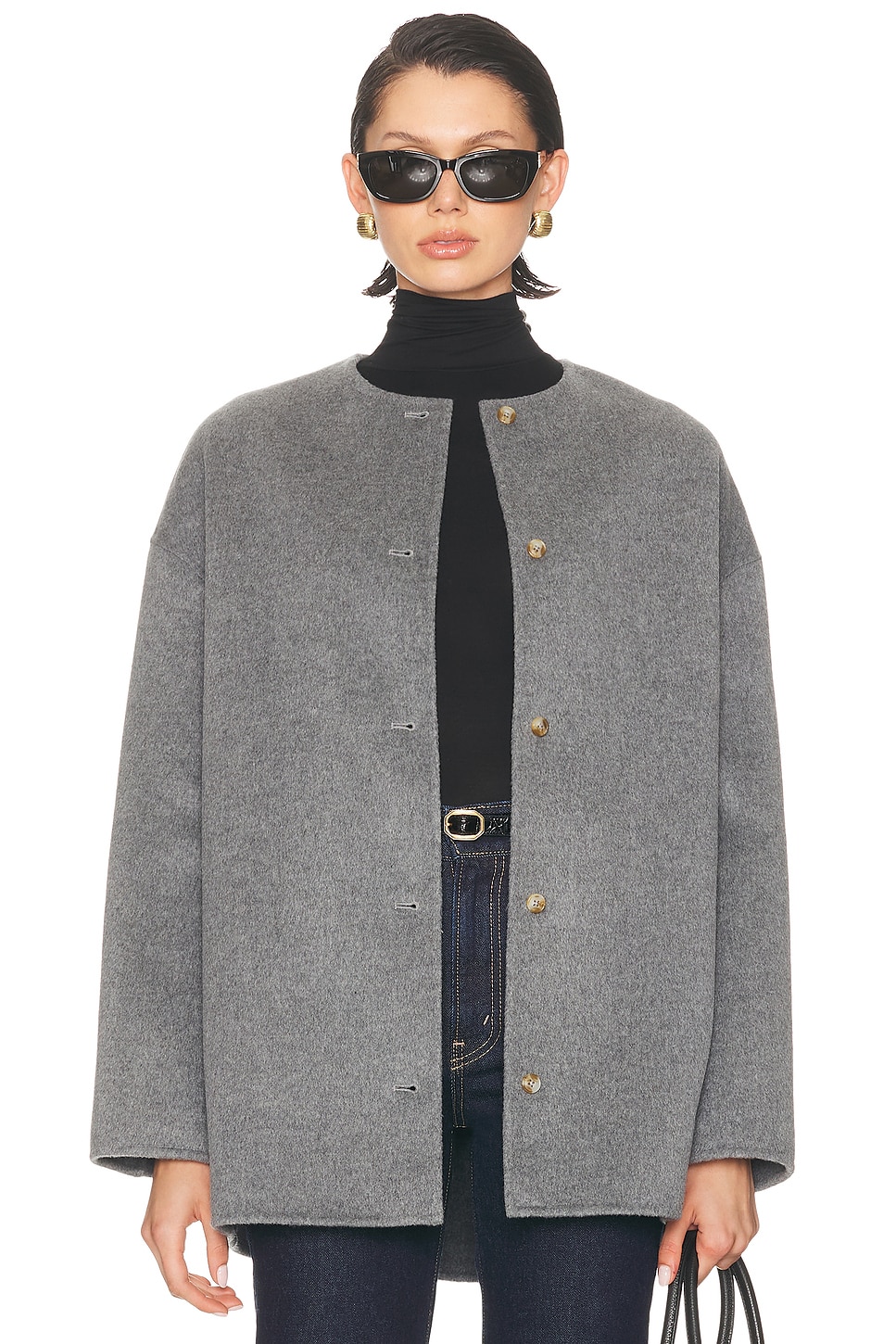 Loulou De Saison Dunne Single-breasted Wool-cashmere Coat In Gray