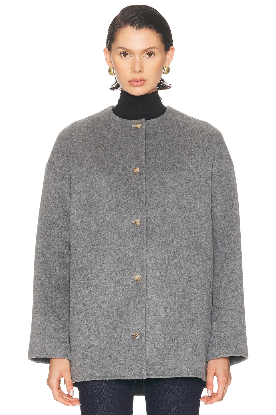 Loulou De Saison Dunne Single-breasted Wool-cashmere Coat In Gray