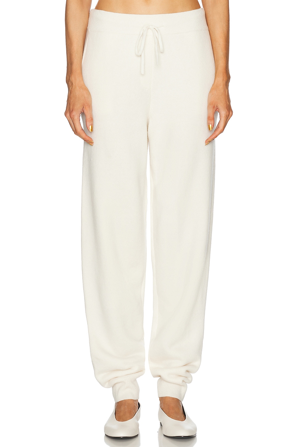 Image 1 of Loulou Studio Hespero Cashmere Jogger in Ivory