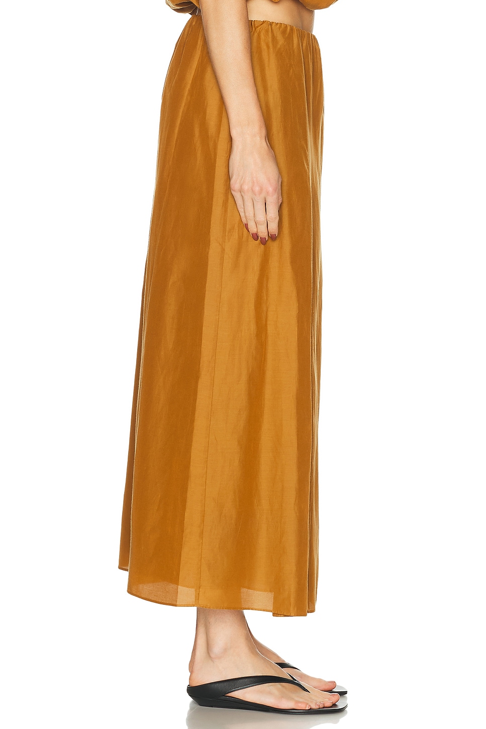 Image 3 of Loulou de Saison Carmen Long Gathered Skirt in Ocher