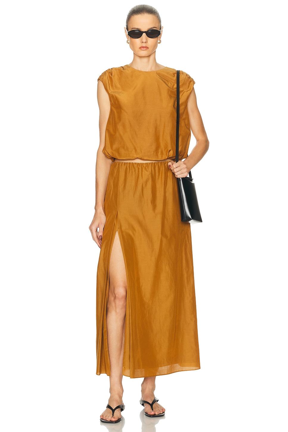Image 5 of Loulou de Saison Carmen Long Gathered Skirt in Ocher