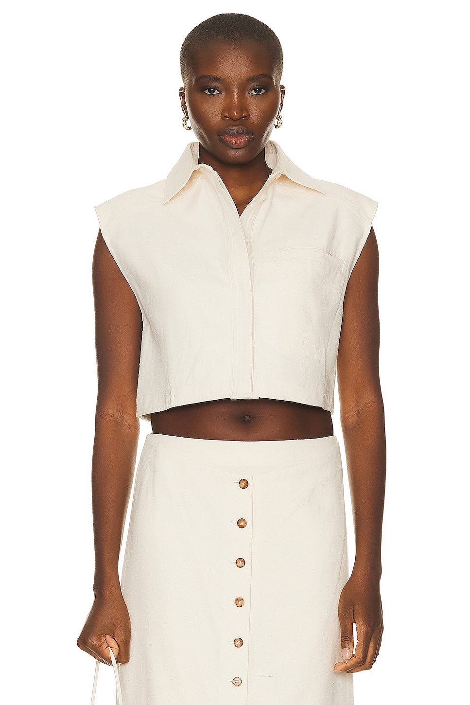 Image 1 of Loulou Studio Adora Top in Rice Ivory