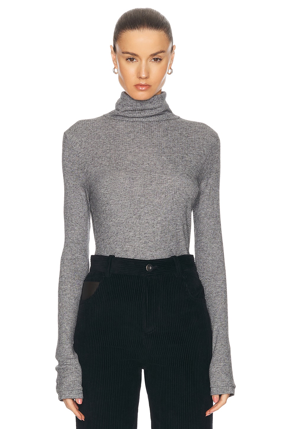 Shop Loulou Studio Gallinara Top In Grey Melange