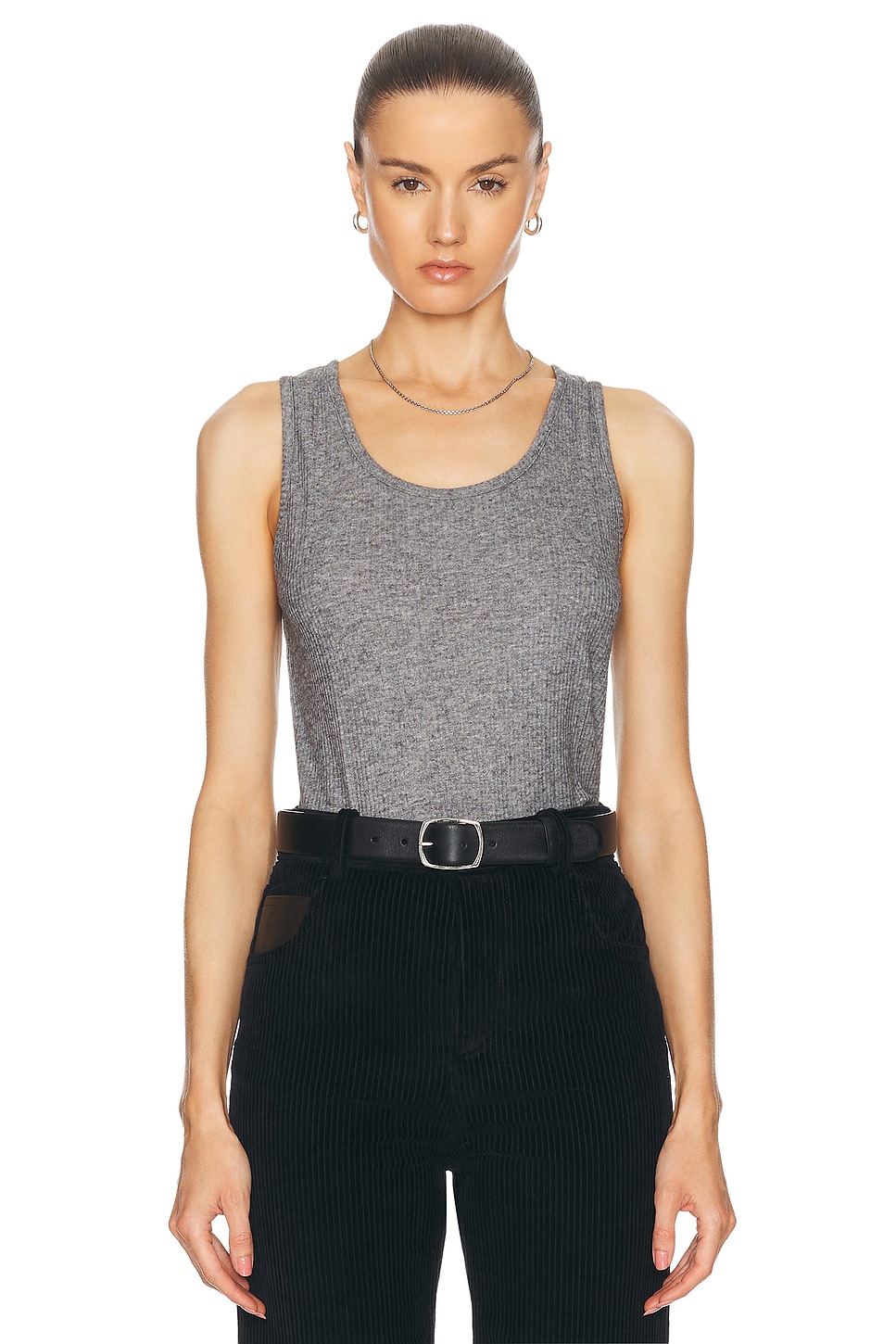 Loulou Studio Alicudi Tank Top In Grey Melange