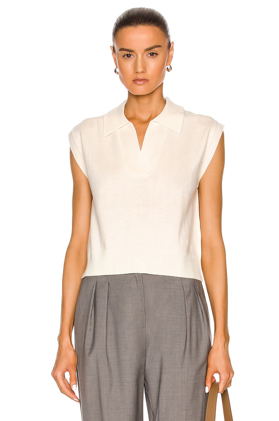 Image 1 of Loulou Studio Pagan Cashmere Top in Ivory