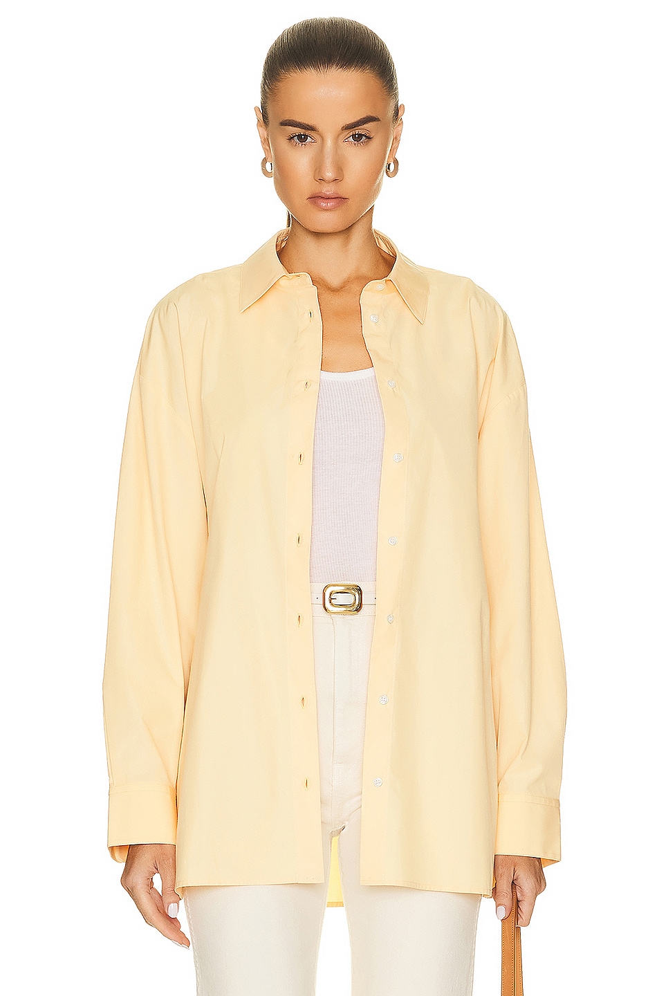 Image 1 of Loulou Studio Cotton Shirt in Apricot