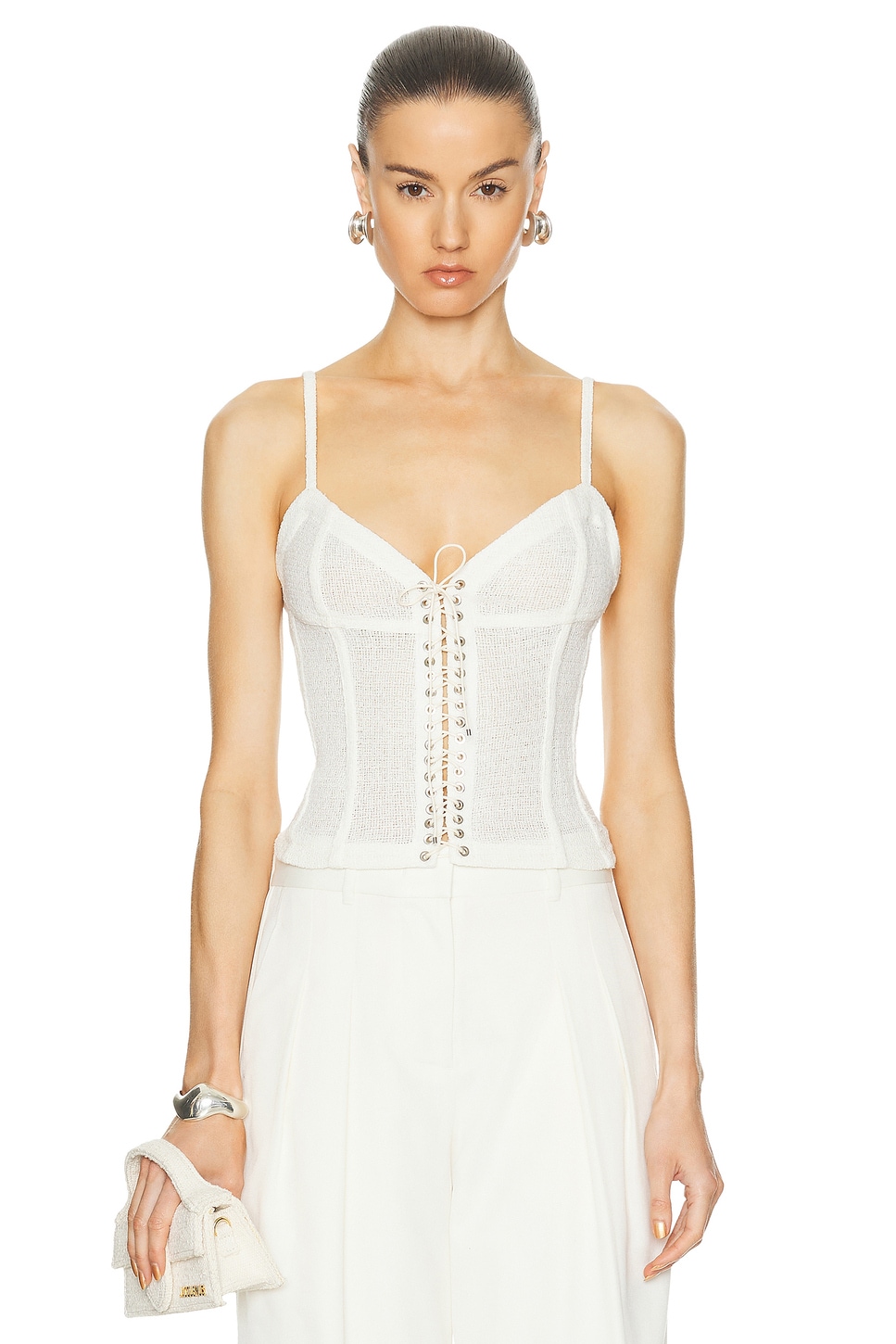 Image 1 of Ludovic de Saint Sernin Cleavage Bustier Top in White