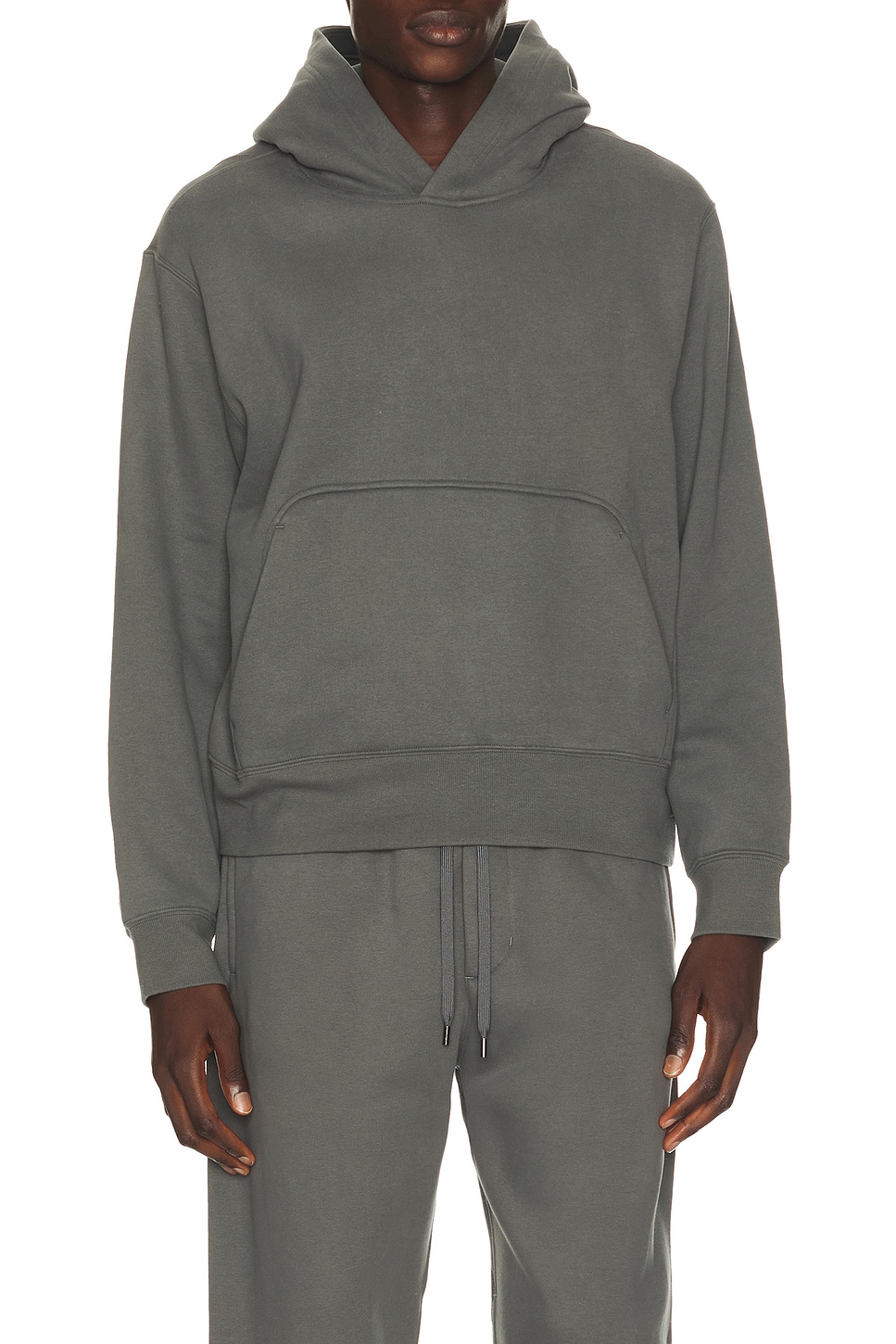 Gray Code Numbers lululemon Steady State Pullover Fleece Hoodie Compact in Onyx Grey | FWRD