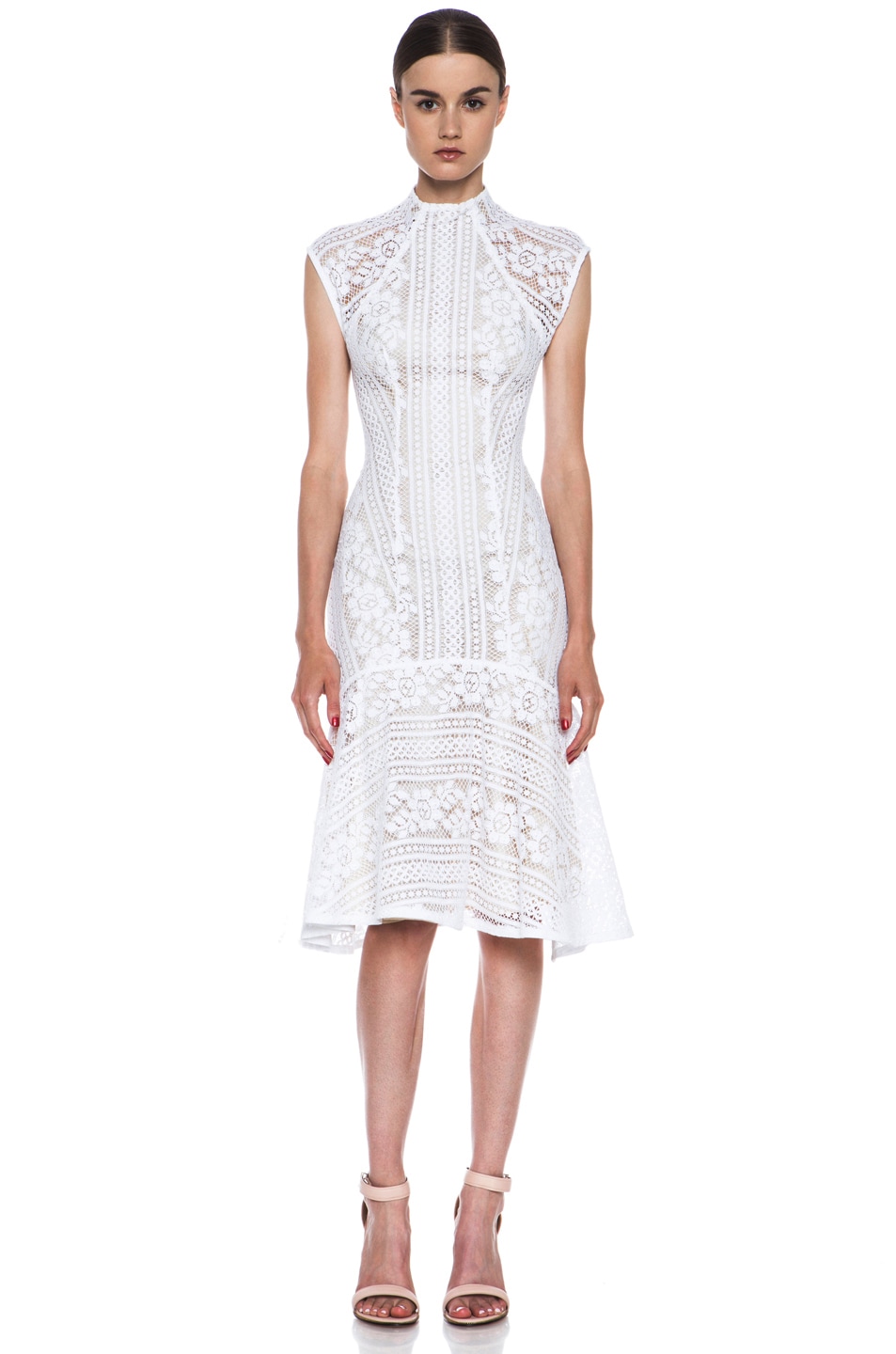 Image 1 of Lover Valentine Lace Knit Dress in White