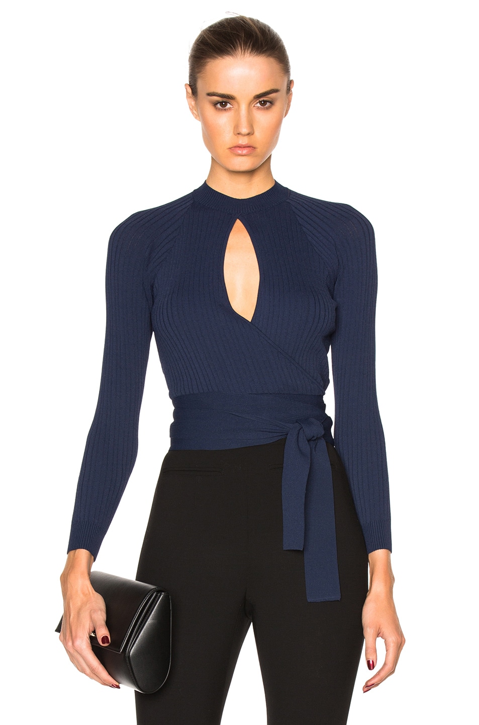 Image 1 of Lover Unity Wrap Top in Navy