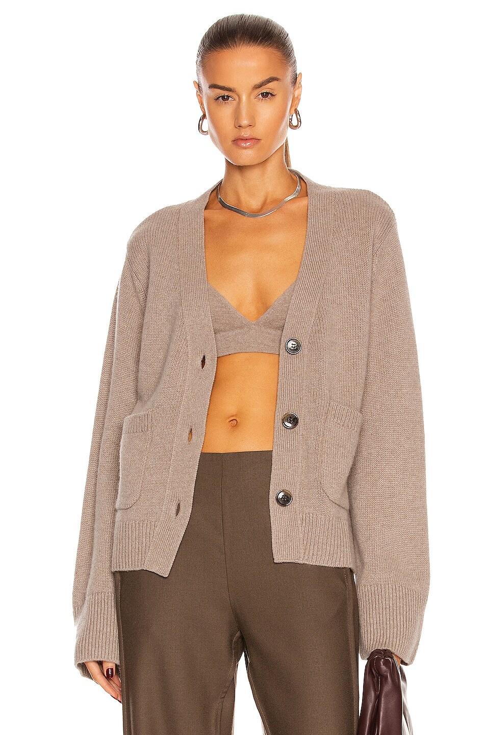 Image 1 of Lisa Yang Cashmere Danni Sweater in Taupe