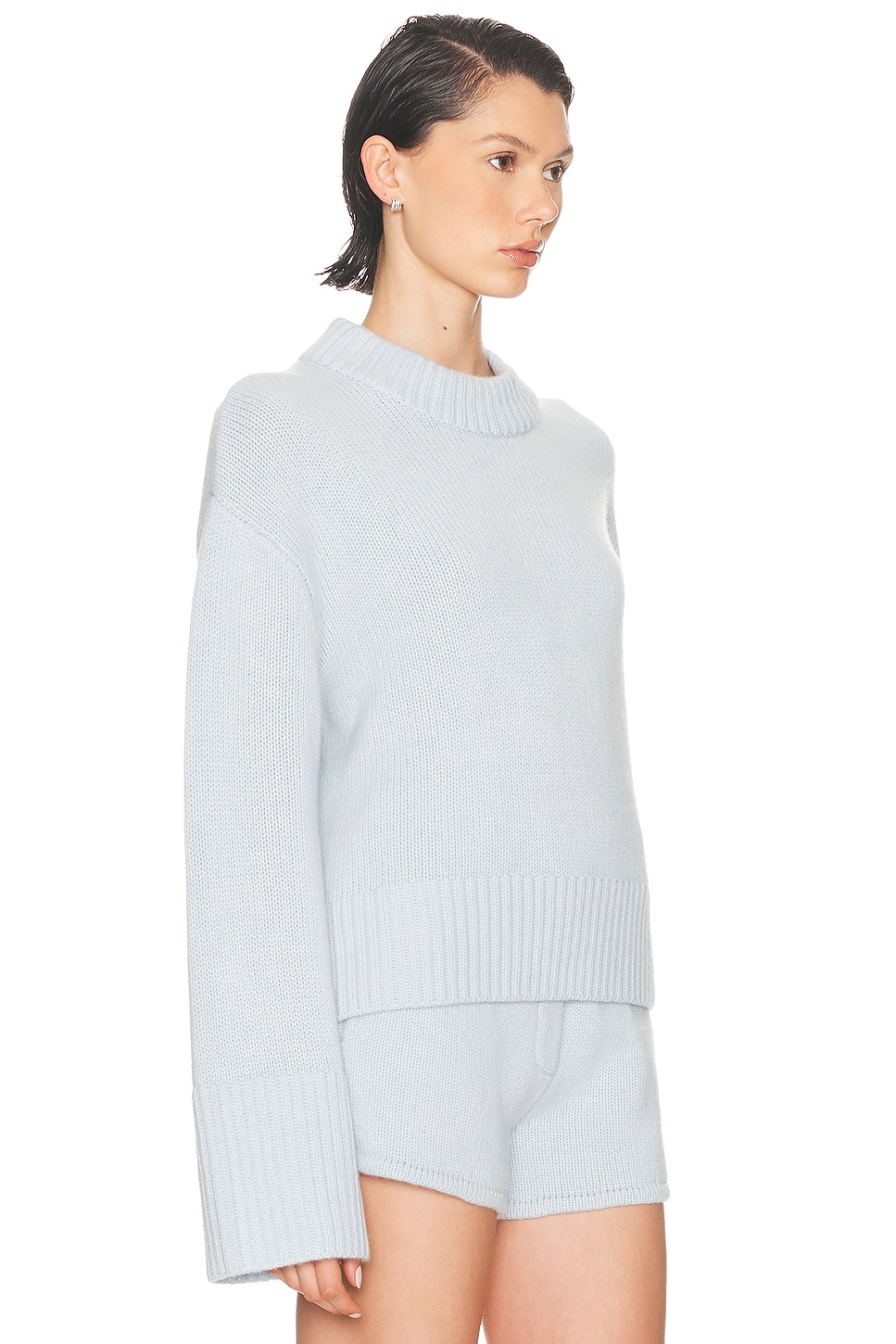 Lisa Yang Sony Cashmere Drop-shoulder Crewneck Sweater In Blue