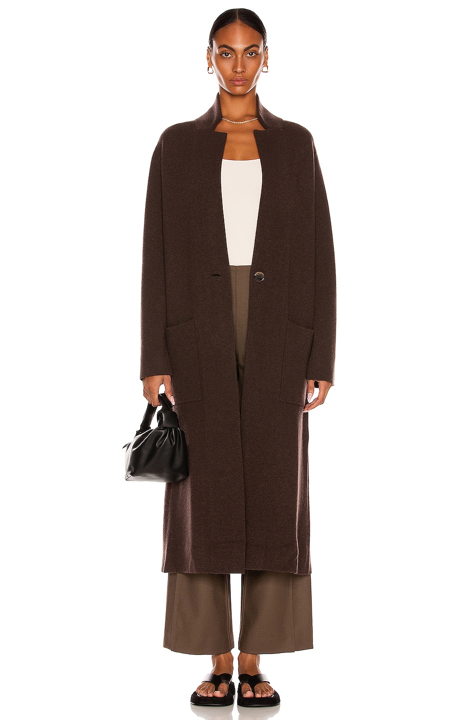 Image 1 of Lisa Yang Cashmere Amie Coat in Chocolate