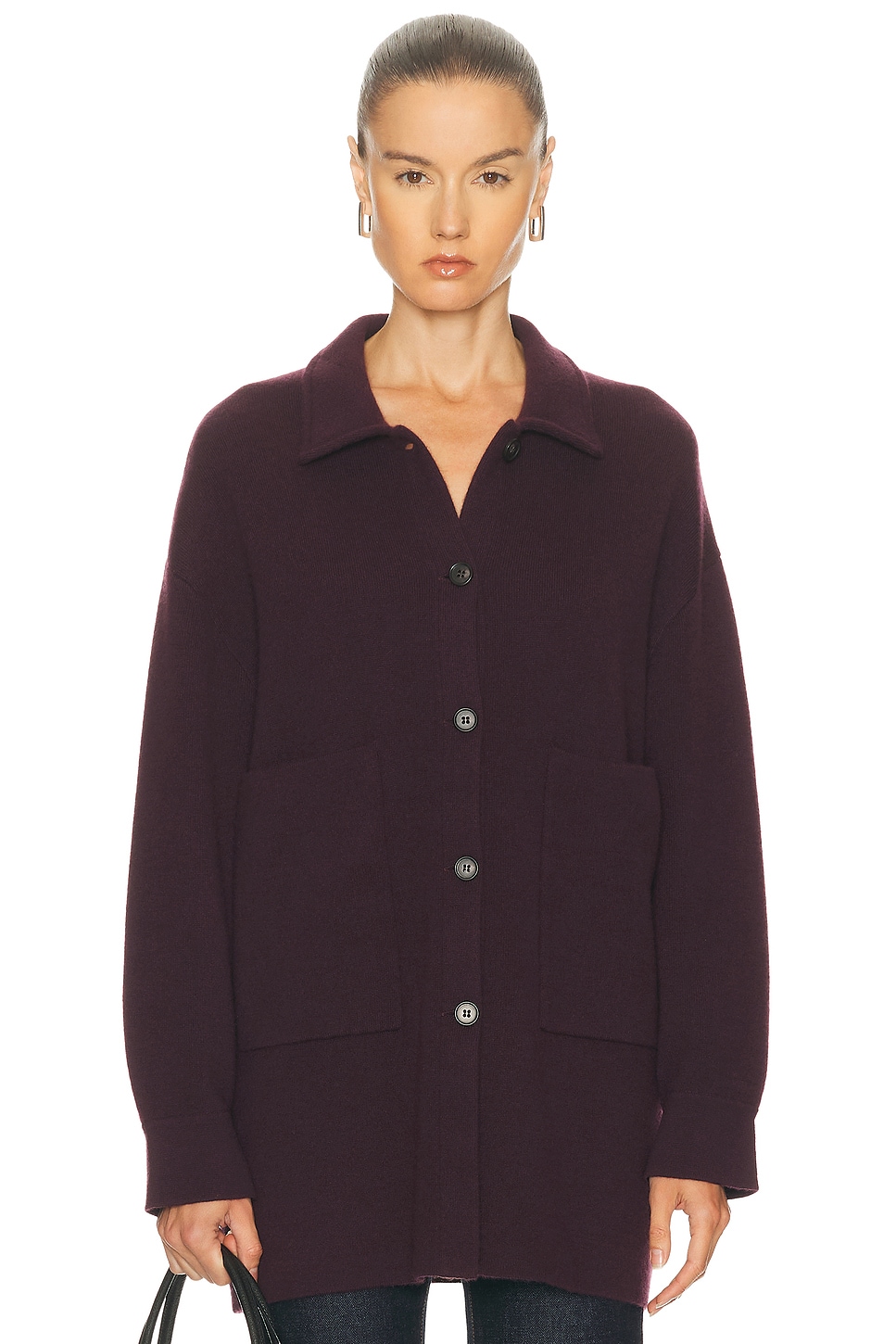 Image 1 of Lisa Yang Julianne Cardigan Jacket in Mahogany