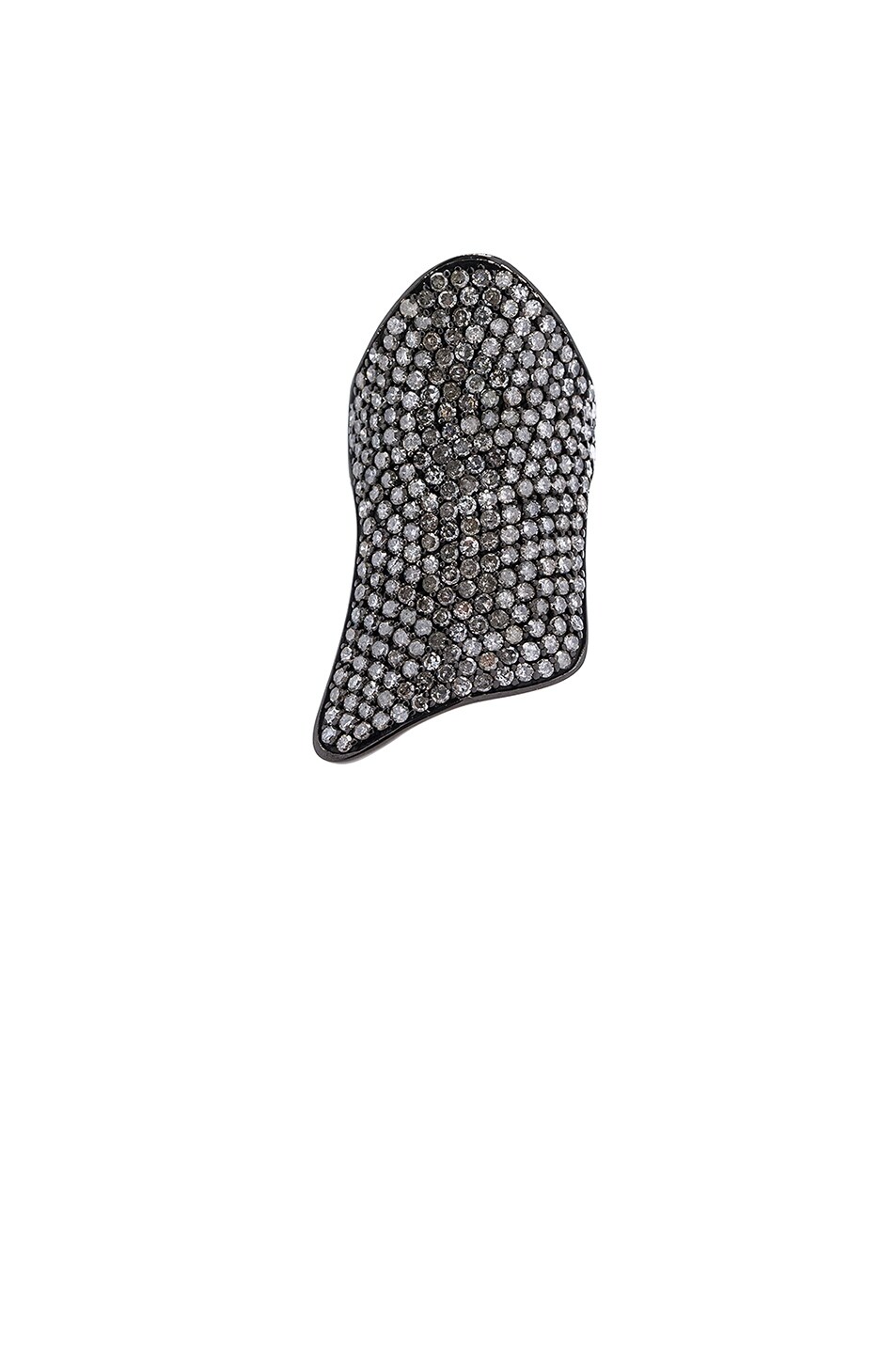 Image 1 of Lynn Ban Pave Armor Ring in Black Rhodium Silver & Black Diamonds
