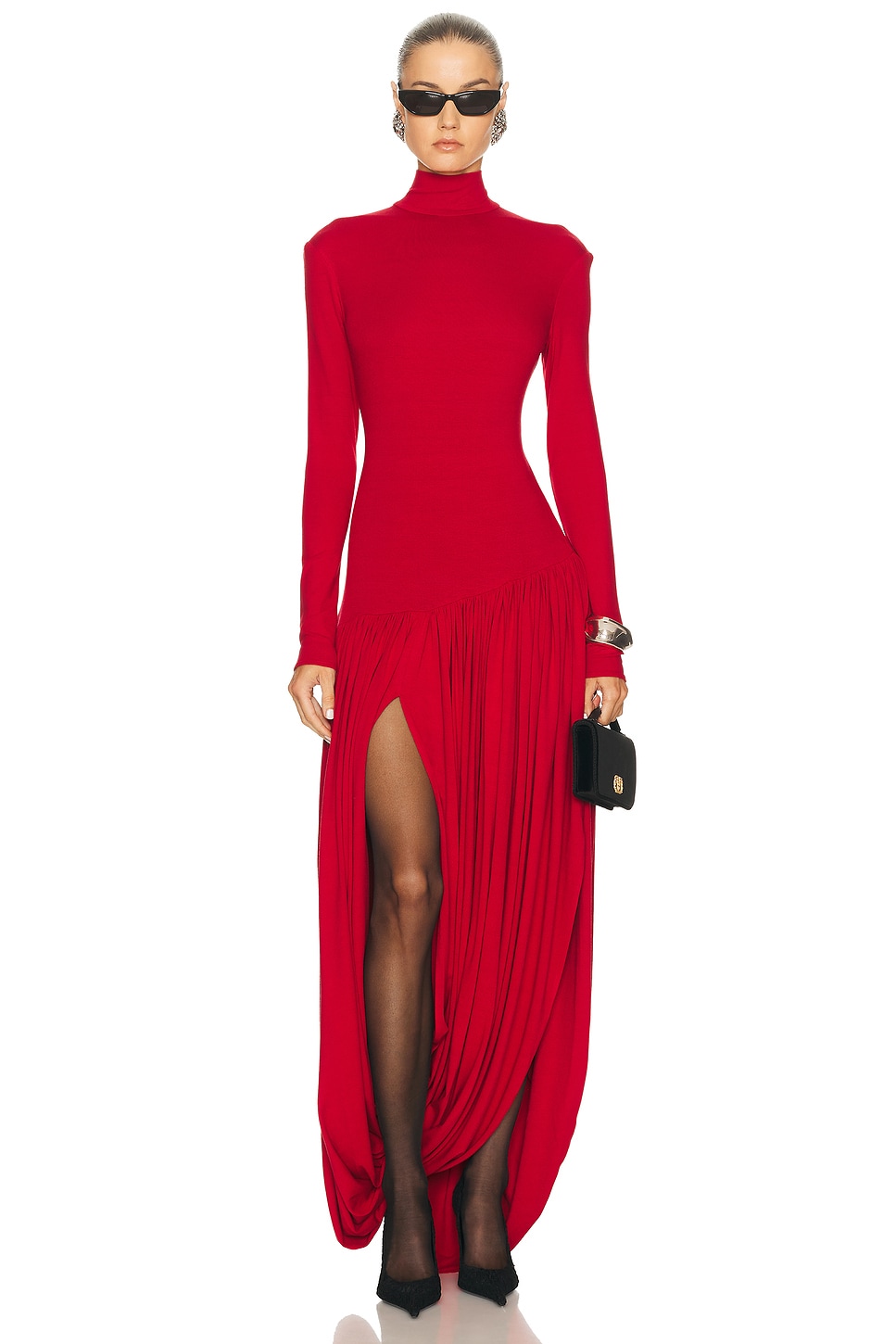 Image 1 of Magda Butrym Long Sleeve Dress in Red